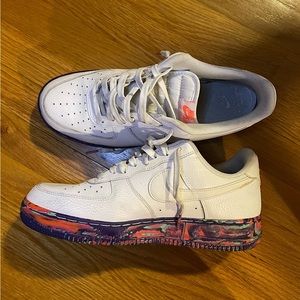 Air Force 1s multi color marble